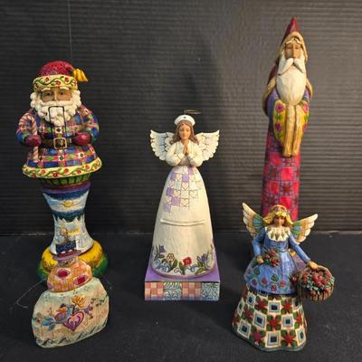 5 Jim Shore Figurines Christmas, Nutcracker, Angels