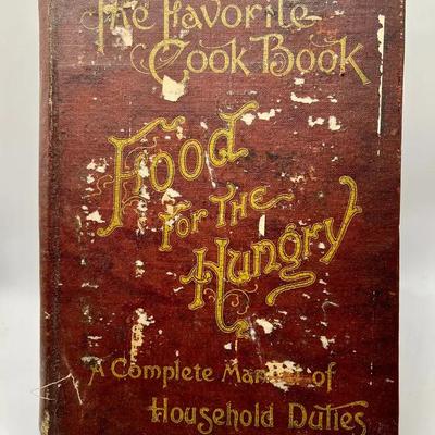 1896 Cookbook “Food for the Hungry: A Complete Manual of Household Duties” Julia MacNair Wright 