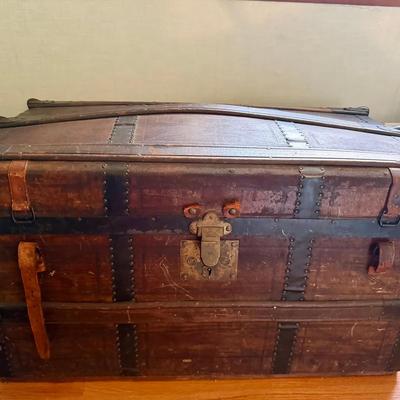 Antique Domed Steamer Trunk