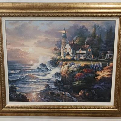 Dramatic Seaside House Landscape Framed Print