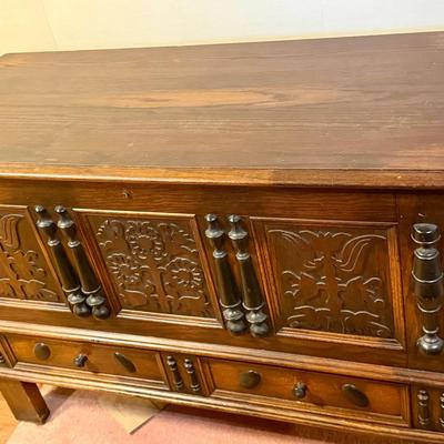 Antique Cavalier Sideboard Cedar Chest