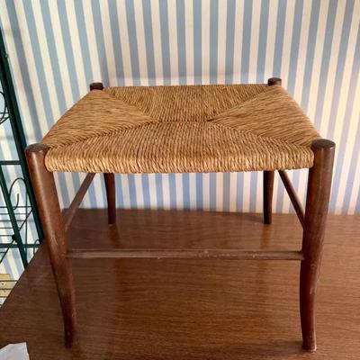 MCM Stool With Rush Seat