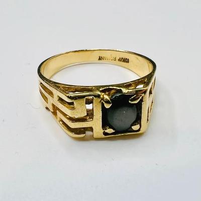 10K Gold Modern Geometric Jewelry — Ring Size 9