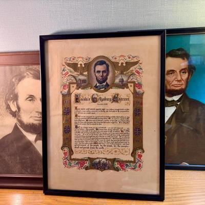 (3) Abraham Lincoln Framed Prints