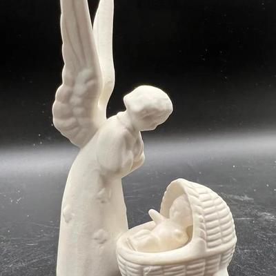 Goebel Bisque Porcelain Watchful Angel Figurine