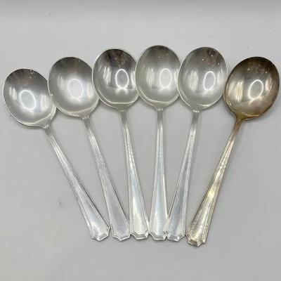 (6) Gorham Sterling Silver Soup Spoons — Fairfax