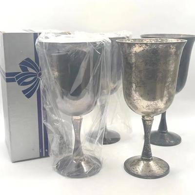 (4) Salem Silverplate Goblets