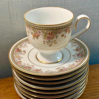 (12) Noritake Ireland Morning Jewel Teacups & Saucers 