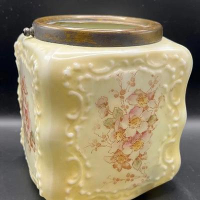 Antique Wavecrest Square Biscuit Jar