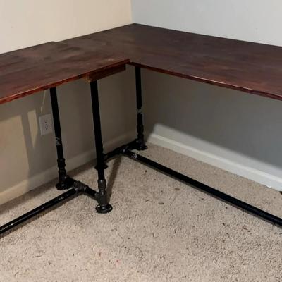 Custom Utility Craft Tables with Solid Wood Tops & Steel Pipe Legs
