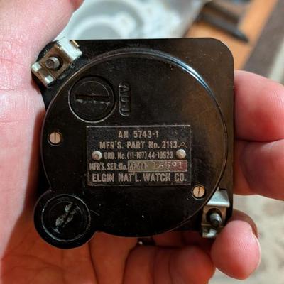 Elgin 8-days  AF US Army 5743-1 aircraft cockpit clock!
