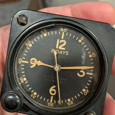 Elgin 8-days  AF US Army 5743-1 aircraft cockpit clock!