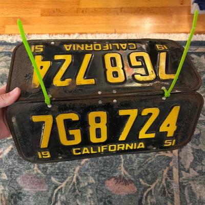 1951 License plate set!