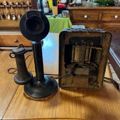 Antique candlestick phone!