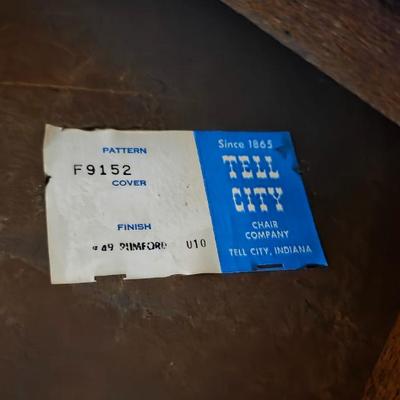 Sale Photo Thumbnail #22: label for Tell City vintage dining table