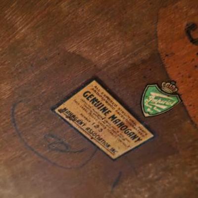 Sale Photo Thumbnail #6: 2 end tables Mahogany Association Inc. 1930s/1940s #123 