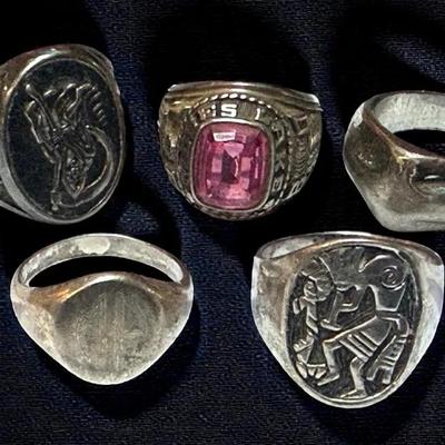 Rings kokopelli class, signet, grim reaper & other