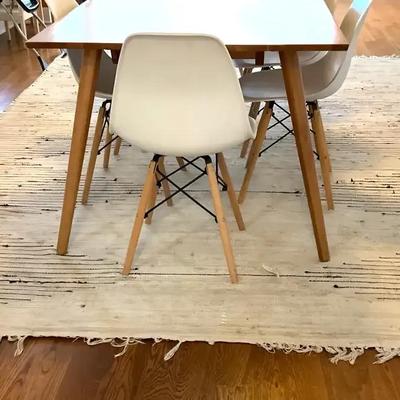 Large flat weave area rug