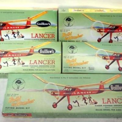 Sale Photo Thumbnail #184: 1185	GROUP OF VINTAGE MODEL AIRPLANE MODEL KITS, SEALED AND UNOPENED GUILLOWS LANCER

