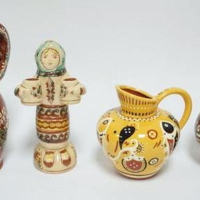 Sale Photo Thumbnail #31: 1031	GROUP OF ASSORTED UKRAINIAN POTTERY PIECES, LARGEST APPROXIMATELY 11 IN H
