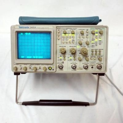 Sale Photo Thumbnail #169: 1170	TEKTRONIX 2465A 350 MHZ OSCILLOSCOPE, POWERS UP, UNTESTED, APPROXIMATELY 12 IN X 7 IN X 17 IN

