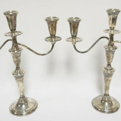 Sale Photo Thumbnail #12: 1012	STERLING SILVER CANDLEABRAS, EACH APPROXIMATELY 13 1/2 IN H
