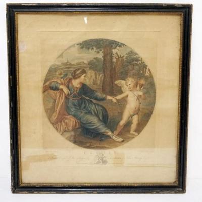 Sale Photo Thumbnail #71: 1071	FRAMED ANTIQUE ENGRAVING *CLYTIE*, APPROXIMATELY 27 IN X 28 IN OVERALL
