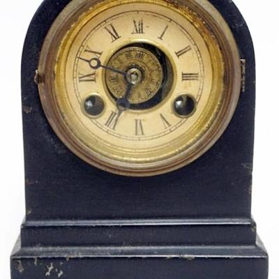 Sale Photo Thumbnail #39: 1039	THE TERRY CLOCK CO *TIME PIECE* ALARM CLOCK IN CAST METAL CASE, APPROXIMATELY 6 1/4 IN H
