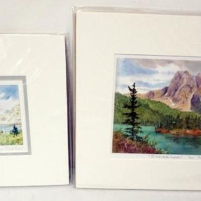 Sale Photo Thumbnail #114: 1114	2 MARILYN KINSELLAR ARTIST SIGNED MATTED PRINTS, LARGEST APPROXIMATELY 10 IN X 13 IN OVERALL
