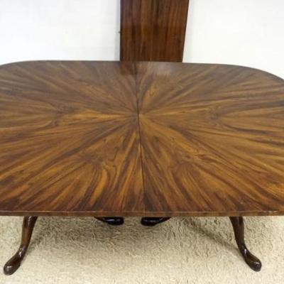 Sale Photo Thumbnail #225: 1226	JOHN STUART DINING TABLE WITH 1 LEAF, APPROXIMATELY 69 IN X 45 IN X 29 IN H, LEAF 18 IN W
