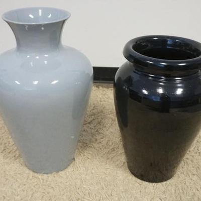 Sale Photo Thumbnail #117: 1117	2 POTTERY FLOOR VASES, LARGEST APPROXIMATELY 23 IN H
