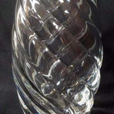 Sale Photo Thumbnail #20: 1020	BACARAT CRYSTAL SWIRL GLASS VASE, APPROXIMATELY 10 IN H
