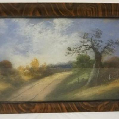 Sale Photo Thumbnail #78: 1078	FRAMED PASTEL DRAWING, LANDSCAPE, APPROXIMATELY 28 IN X 18 IN OVERALL
