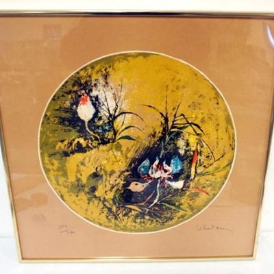 Sale Photo Thumbnail #80: 1080	LEBADANG ARTIST SIGNED AND NUMBERED *LEG LOTUS*, EDITION 260, APPROXIMATELY 24 IN X 24 IN OVERALL
