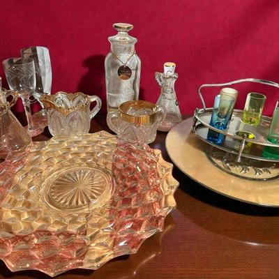 Glass serving trays other pieces