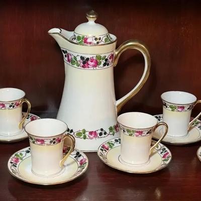 Antique nippon ware" hot chocolate set