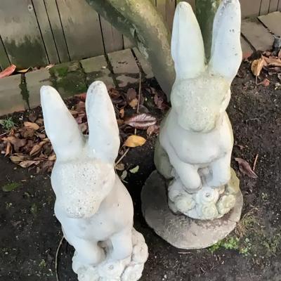 Garden art rabbits