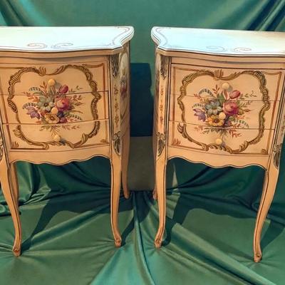 Embellished side tables in the italian rococo style