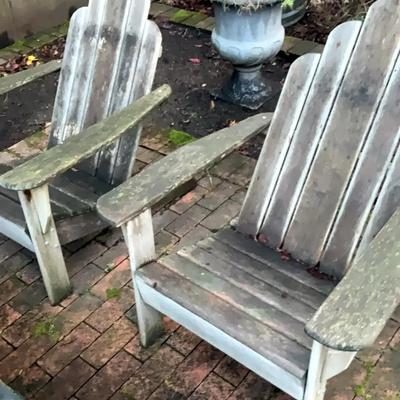 Classic wooden adirondack chairs