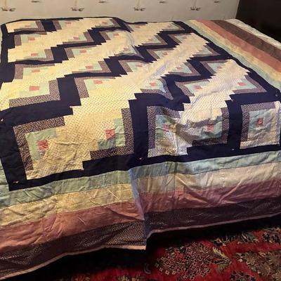 Burns country wool blanket and cabin pattern quilt