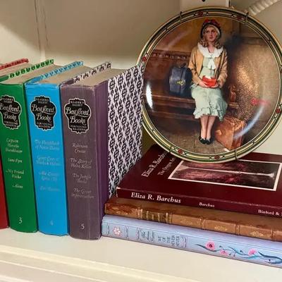 Edwin m knowles "a young girl's dream" collector's plate & books