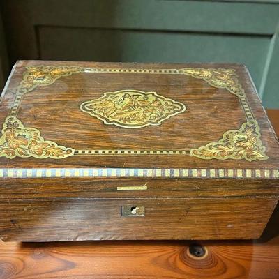 Antique wood writing box