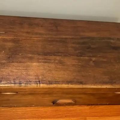 Vintage wooden rolling under bed blanket box