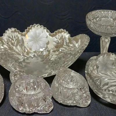 A grouping of cut crystal