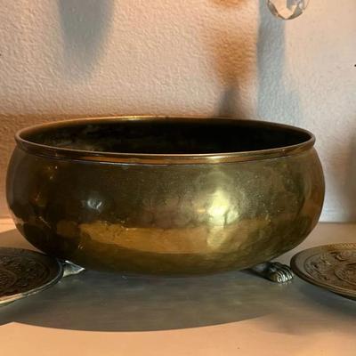 Pair of candlesticks complementing footed bowl