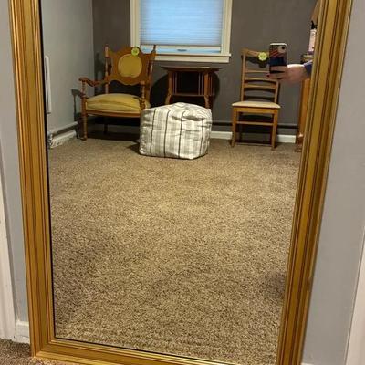 Gold framed mirror