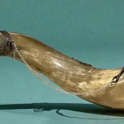 Antique trophy drinking horn