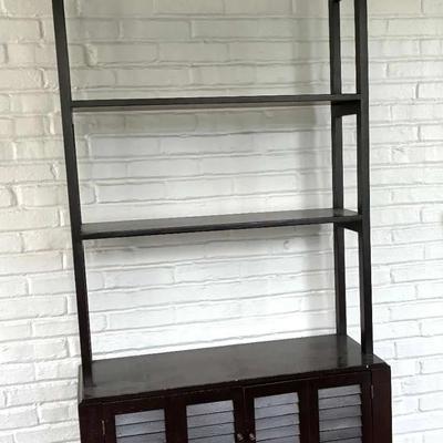 Four shelf media tower with lower storage area