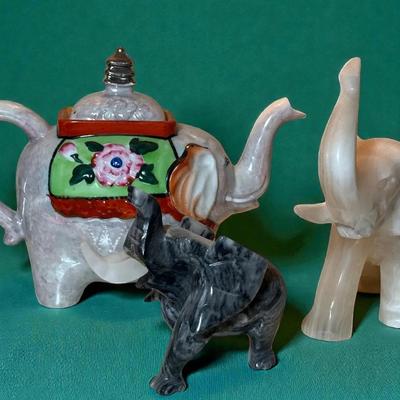 Elephant theme decor stone figurines a teapot