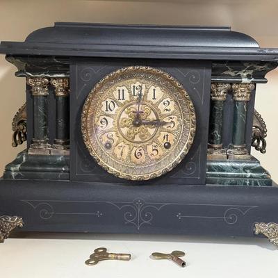 Antique ingraham black mantle clock